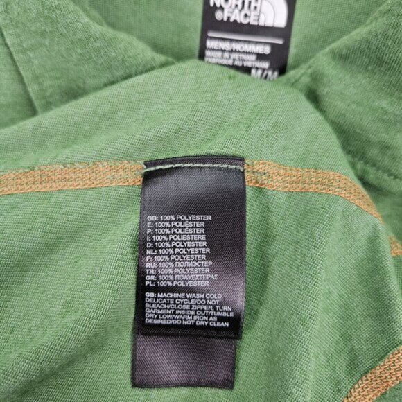 The North Face Golf Polo Shirt Green Pearl Snap Buttons Pocket TNF Men's Size M - Picture 9 of 10